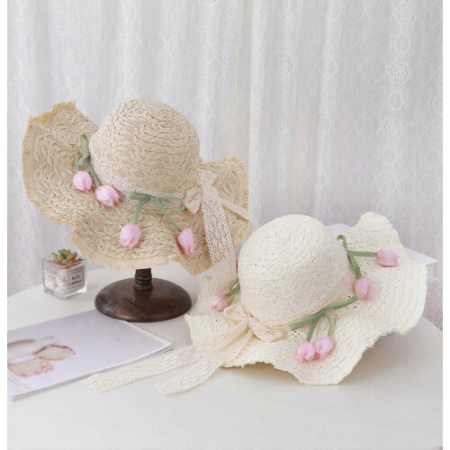 Foldable Beach Hat – Wavy Fringe Detail – for Outdoor Vacation Use 1