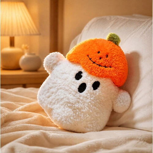 Soft Pumpkin Ghost Plush Pillow for Halloween Home Decor 2