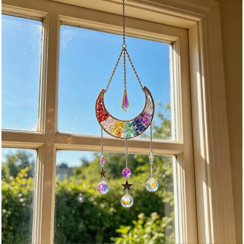 Prisma Arcobaleno Acchiappasole Luna per Decorazione d'Interni 1