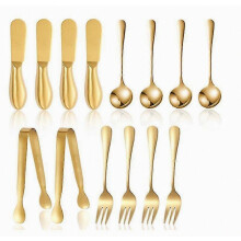14-teiliges Set goldener Käsestreichmesser, Buttermesser für Käsebrett-Zubehör, Mini C