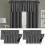 Light blocking curtain valance for modern living room, solid black, 2pcs set 2