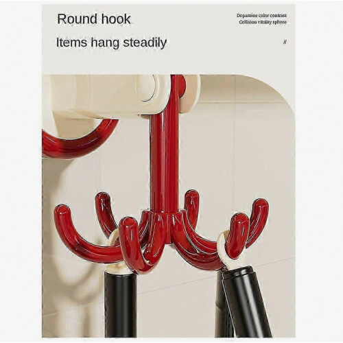 Six-Claw Hook Multi-Function Spatula Spoon Kitchenware Storage Rack Retro Suction Cup Seamless Wall Hanging 2