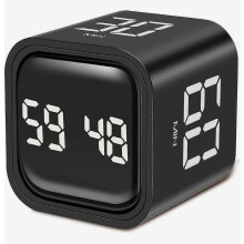 Afteltimer met voorgeprogrammeerde instellingen van 5/10/30/60 minuten, stil trilalarm met instelbare stand, oplaadbaar via USB voor keuken, stud