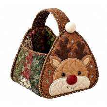 Kerstfiguren gewatteerde draagmand DIY stoffen opbergmand kit Leuke kerstfiguren