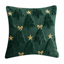 Decoratieve kussenhoes met sterren/kerstboommotief, perfect voor de feestdagen, als decoratie voor in de slaapkamer of als accent op het nachtkas