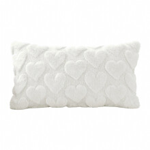 Kussenhoes voor Valentijnsdag met pluizig hartje en pluche design voor bank, slaapkamer en woonkamer, met verborgen ritssluiting.
