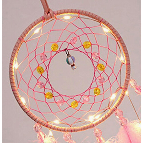 Atrapasueños con luces LED, decoración de pared con atrapasueños, atrapasueños con luces LED, atrapasueños 2