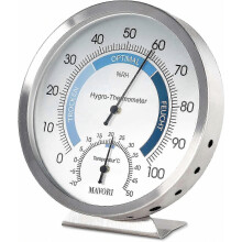 Analoge hygrometer en thermometer voor binnen - Hoogwaardige roestvrijstalen hygrometer en kamerthermometer, compatibel met betrouwbare en compat