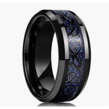 Farben 8 mm Herrenring aus Wolframcarbid Gold Blau Schwarz Matt Finish Verlobungsring