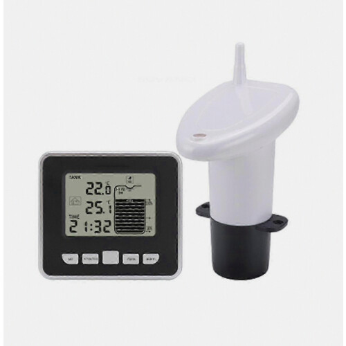 Wireless Ultrasonic Water Tank Liquid Level Meter With Temperature Sensor Water Level Time Display