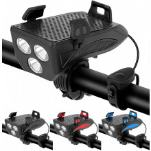 4-in-1 Bike Headlight with Phone Holder - Multi-Functional Cycling Safety Light