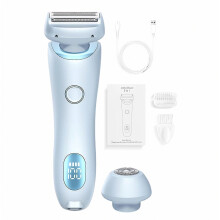 2-in-1 Elektrorasierer für Damen, IPX7 wasserdicht, Körpertrimmer für Bikinizone, Gesicht, Achseln und Beine