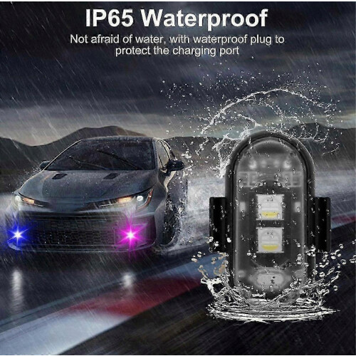 New 4pcs Wireless Led Strobe Lights With Remote Control, 8 Colors Usb Charing Waterproof Emergency Warning Lights-good 2