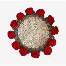 Flower Coasters for Cups: Coffee & Tea Desk Accessories, Mini Crochet Decorative Coasters