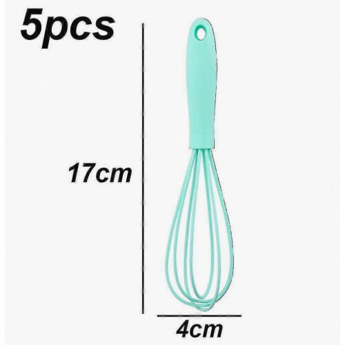 Silicone Whisk,kitchen Tool,5pcs Mini Silicone Whisks For Cooking,high,L 1
