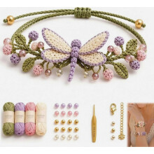 Naturinspiriertes Häkelarmband-Set zum Selbermachen, exquisites 3D-Häkelset mit Tieren und Pflanzen, kreatives DIY-Schmuckarmband-Geschenk für Hä