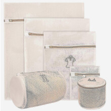 Paquete de 6 bolsas de malla resistentes con cremallera para lavadora, ideales para prendas delicadas, ropa interior, calcetines y sujetadores.