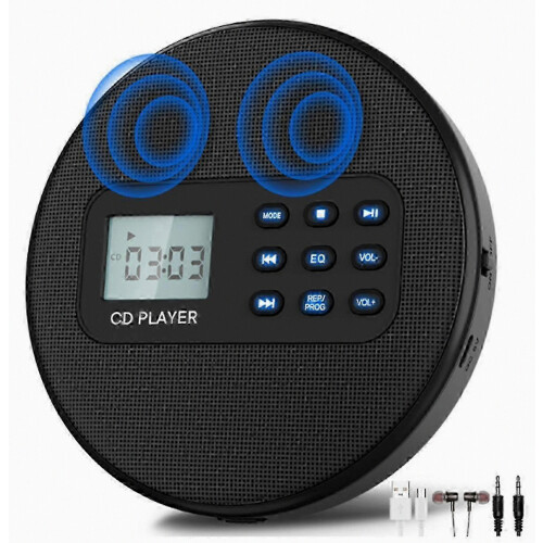 CD Player με ηχεία: Επαναφορτιζόμενο Walkman CD Player, Discman CD Player με ακουστικά Αναπαραγωγή R
