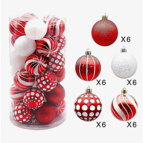 Weihnachtskugel-Set, 6 cm bunte Kunststoffkugeln, dekorativer Anhänger