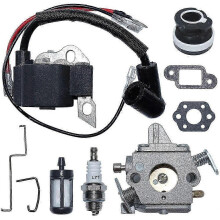 Stihl 017 018 MS170 MS180 C1Q S57B Carburetor & Ignition Coil Kit Replacement