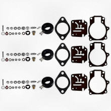 3-Pack Carburetor Rebuild Repair Kit with Float, Compatible with Johnson Evinrude 396701, Fits 65 70 75 HP Models