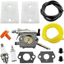 Carburetor with Air Filter, Spark Plug, Fuel Hose for Stihl H24D FS48 FS52 FS56 FS62 FS66 FS81 FS86 FS88 FS106 BR400 Walbro WT-45 Replaces 4126 120 06