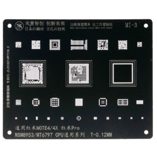 Stencil Reballing per Xiaomi Note 4 Note 4X Pro MSM8953 MT6797 Mijing BGA