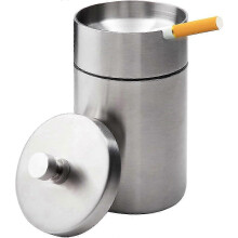 Stainless Steel Auto Ashtray with Smokeless Design for Cars and Vehicles