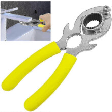 Multifunctional Yellow Torque Wrench and Faucet Wrench - Universal Tightening Tool with Ratchet Mechanism