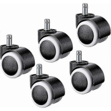5-Piece Universal Office Chair Casters for Hard Floors, 11x22mm Wheel Replacement, Fits Most Chairs
