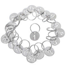 50pcs Stainless Steel Round Number Tags 1-20 for Keys, Lockers & Organizing - Durable Metal Key Tags with Numbers