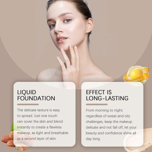 Hydrating Moisturizing Foundation Lotion - Lightweight, Long-Lasting, Natural Coverage 2