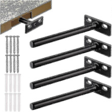 4-6pcs Heavy Duty Metal Shelf Brackets, Invisible Hidden Supports for 10mm Shelves