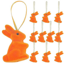 10Pcs Easter Bunny Hanging Ornaments for Party Decorations - 7.5X5cm Easter Egg Hunt Home Decoration