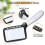 Foldable Rectangular Magnifying Glass With Light, Large Handheld Magnifier Featuring 5 LEDs, 2 Dimming Modes, and 2x Magnification for Senio 5