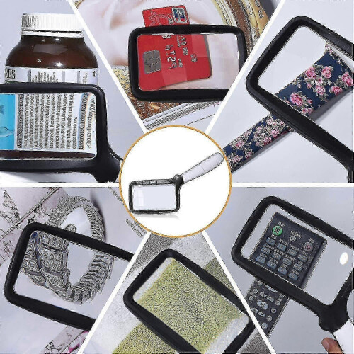 Foldable Rectangular Magnifying Glass With Light, Large Handheld Magnifier Featuring 5 LEDs, 2 Dimming Modes, and 2x Magnification for Senio 1