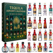 Calendrier de l'Avent Tequila, 24 jours de spiritueux, calendrier de l'Avent 2D en acrylique 2D 2025, calendrier de compte Ă rebours de