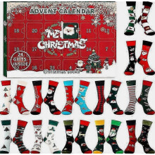 Calendrier de l'Avent 2026 pour enfants, 24 paires de chaussettes festives avec motifs Père Noël, renne, bonhomme de neige et sapin, su