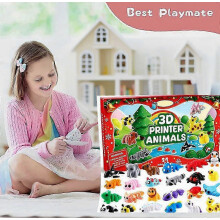 Calendrier de l'Avent 2026, boîte surprise, 24 figurines d'animaux imprimées en 3D avec articulations mobiles, jeu éducatif, cadeau idé