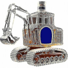 300ML Whiskey Decanter Bottle 3D Excavator Whiskey Wine Bottle Novelty Hand Carved Empty Wine Storage Home Bar Office Giftb_m1