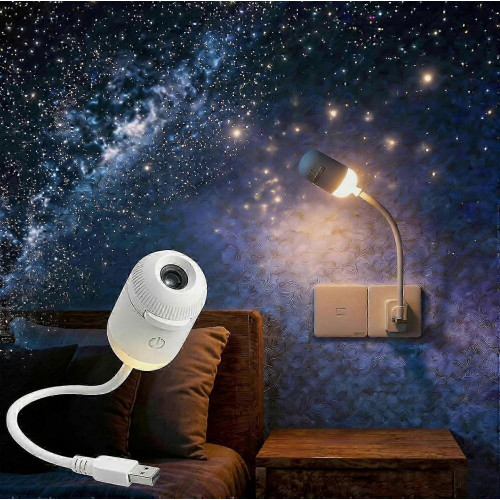 Προβολέας νυχτερινού φωτός Galaxy Starry Sky, φορητός 2 σε 1 με 12 φιλμ προβολής, ρυθμιζ