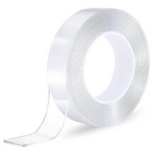 Clear Double Sided Tape Heavy Duty,Removable Mounting Traceless Nano Tape,Reusable Transparent Multipurpose Strong Sticky Adhesive Strips,Washable Ge
