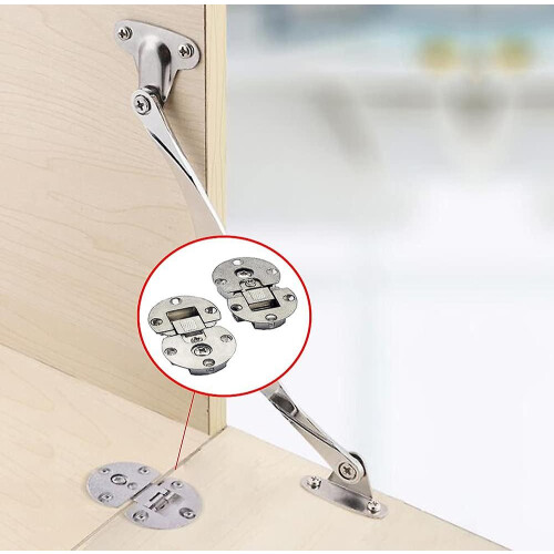 (2 Pieces) 90-Degree Flap Hinge Adjustable Cabinet Door Hidden Hinge Special Table Pull-Down Hinge Flat Hinge 1