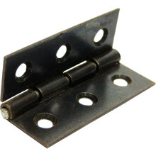 90 Inside Stop Hinges, 2" Long x 5/8" Width, Bronze Finish, Steel, Traditional Style, 10 Pack
