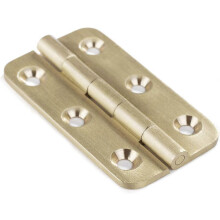 4 PCS Brushed Solid Brass Butt Hinges 2 Inch for Cabinet Doors, Trunks, Wood, Chest Lid, Crafts, Jewelry Box and Small Wooden Boxes, Furnitures, Roun
