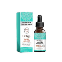 Coconut Mint Mouthwash Drops Tea Tree, Peppermint & Clove Extracts for Fresh Breath & Stain Reduction