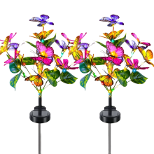 Guirlandes Solaires de Jardin Papillons à Planter Imperméables Décoratives 2 Pièces — eclairage exterieur led