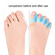 (Blue)Toe Separators Bunion Corrector,Silicone Straightener Orthopedic Toes Spacer