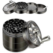 (Black)4 In 1 Grinder, Spice Grinder, Zinc Alloy Grinder, Spice Grinder for Kitchen