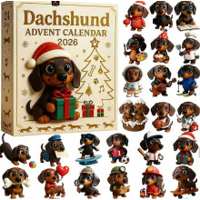 Calendrier de l'Avent 2026, figurines de chiens 3D avec 24 surprises de Noël, adorables décorations pour la maison et les amoureux des
